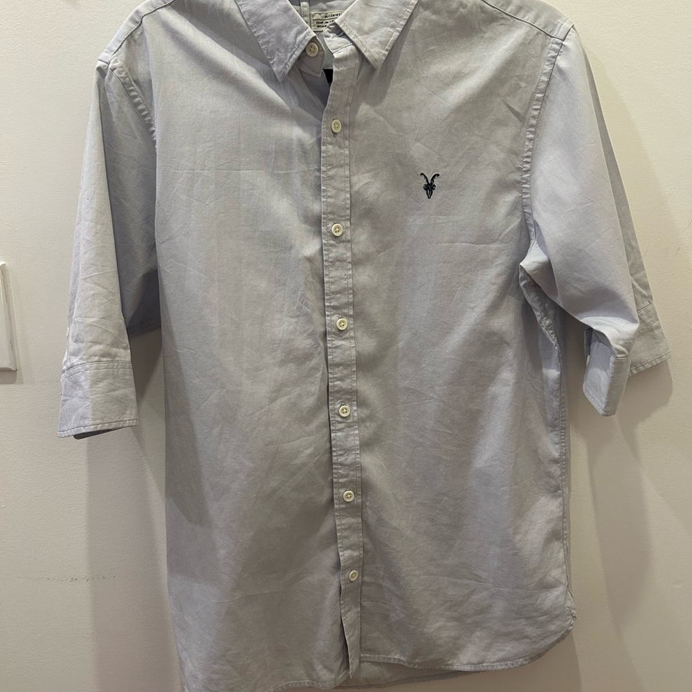 All Saints Light Blue Button Down Shirt